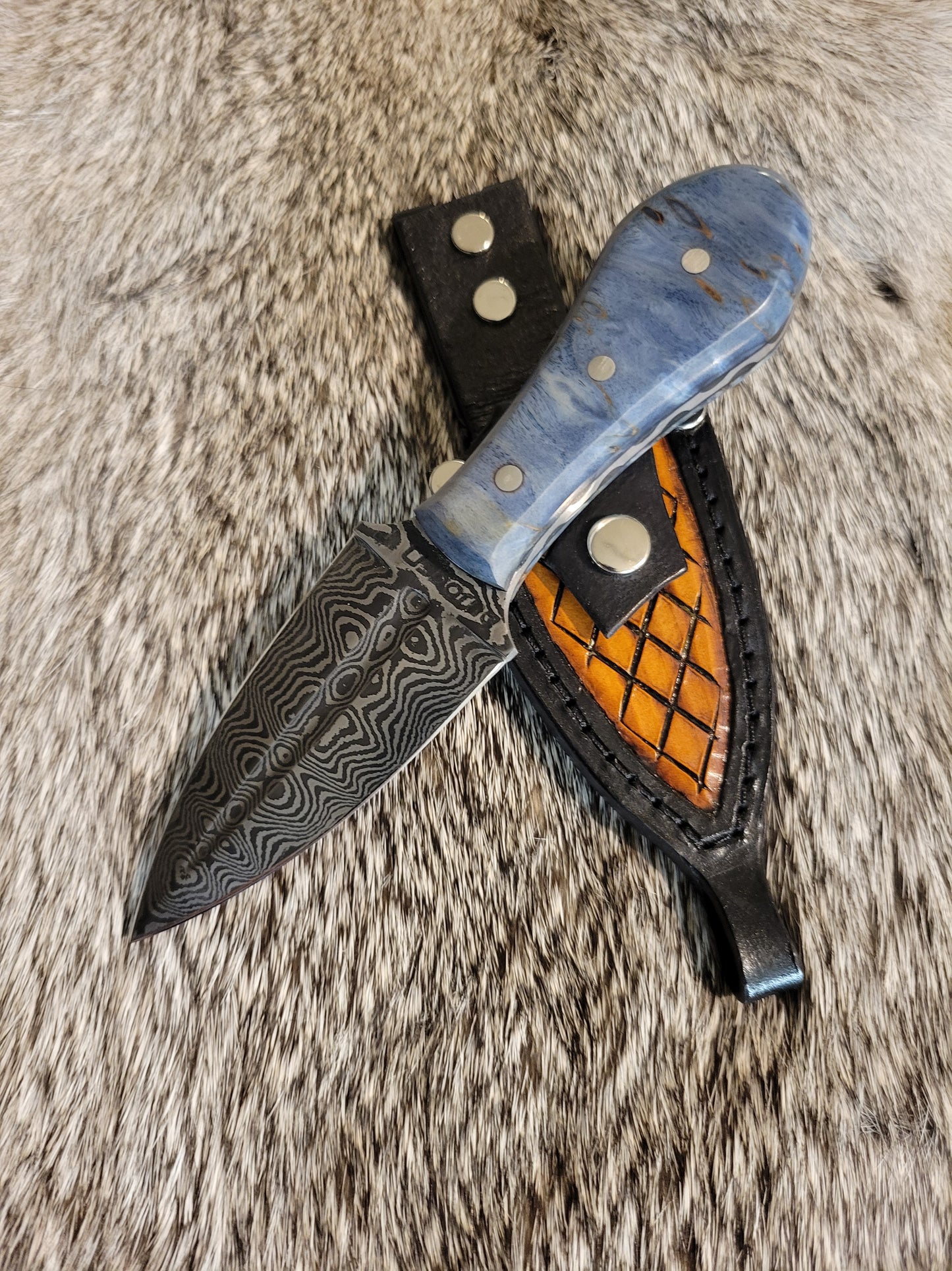 60 layer Handcrafted Damascus EDC/Self-Defense Dagger